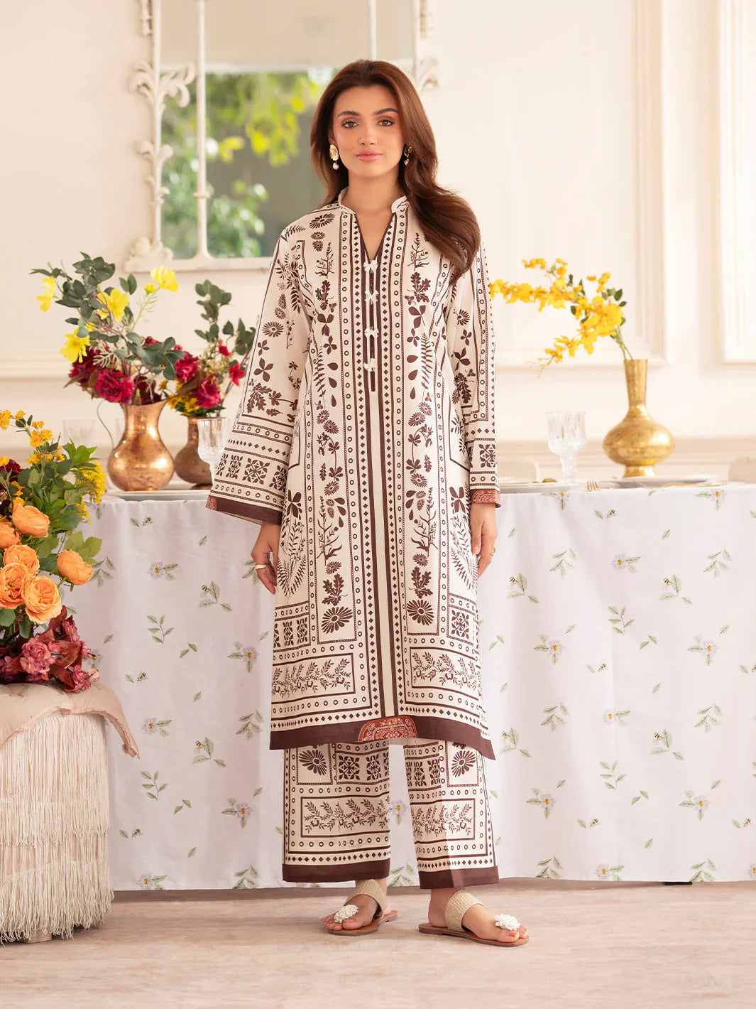MAHNUR Digital Printed Co-Ords Set (Shirt & Trouser)