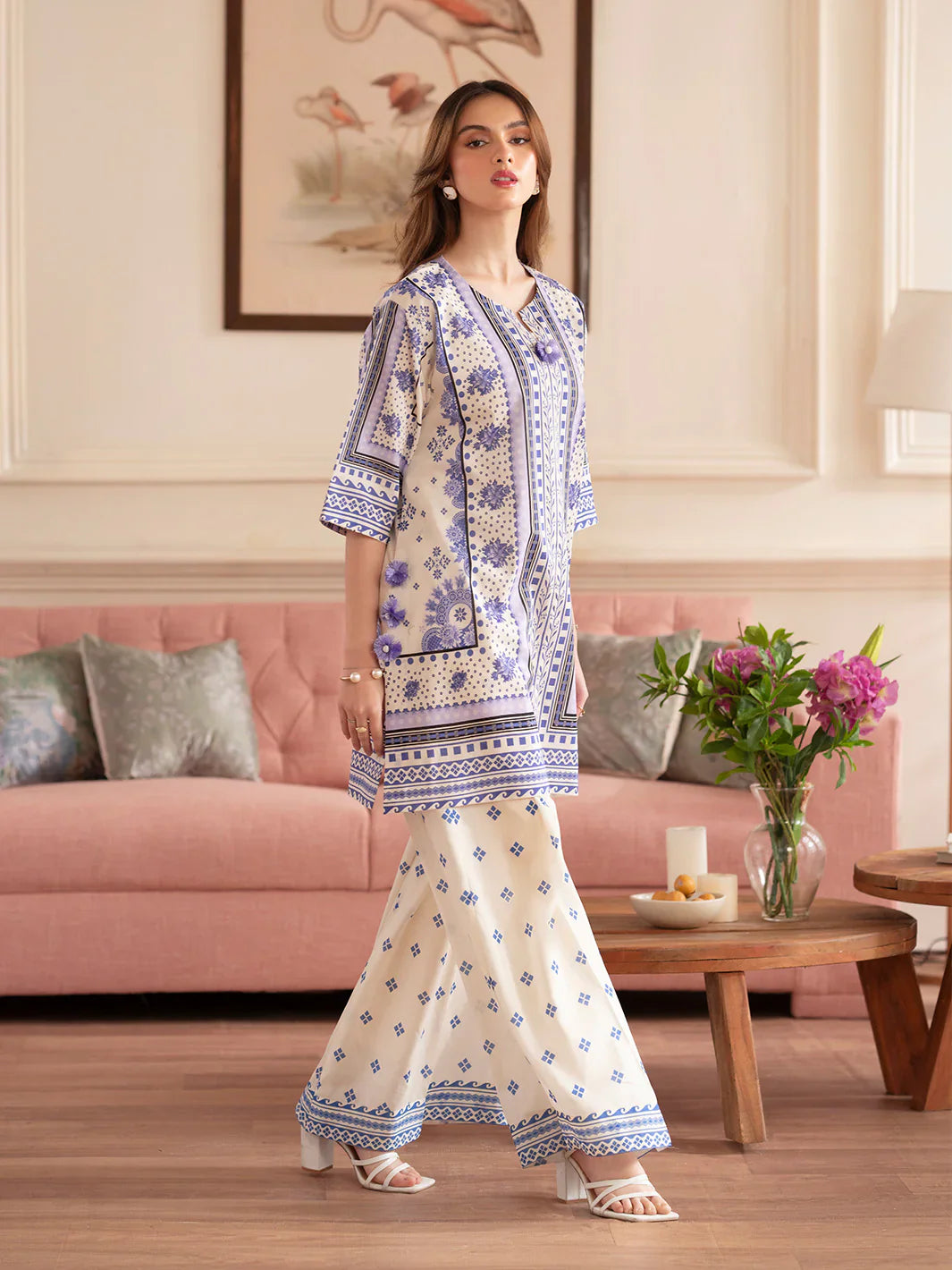 MAHNUR Digital Printed Co-Ords Set (Shirt & Trouser)