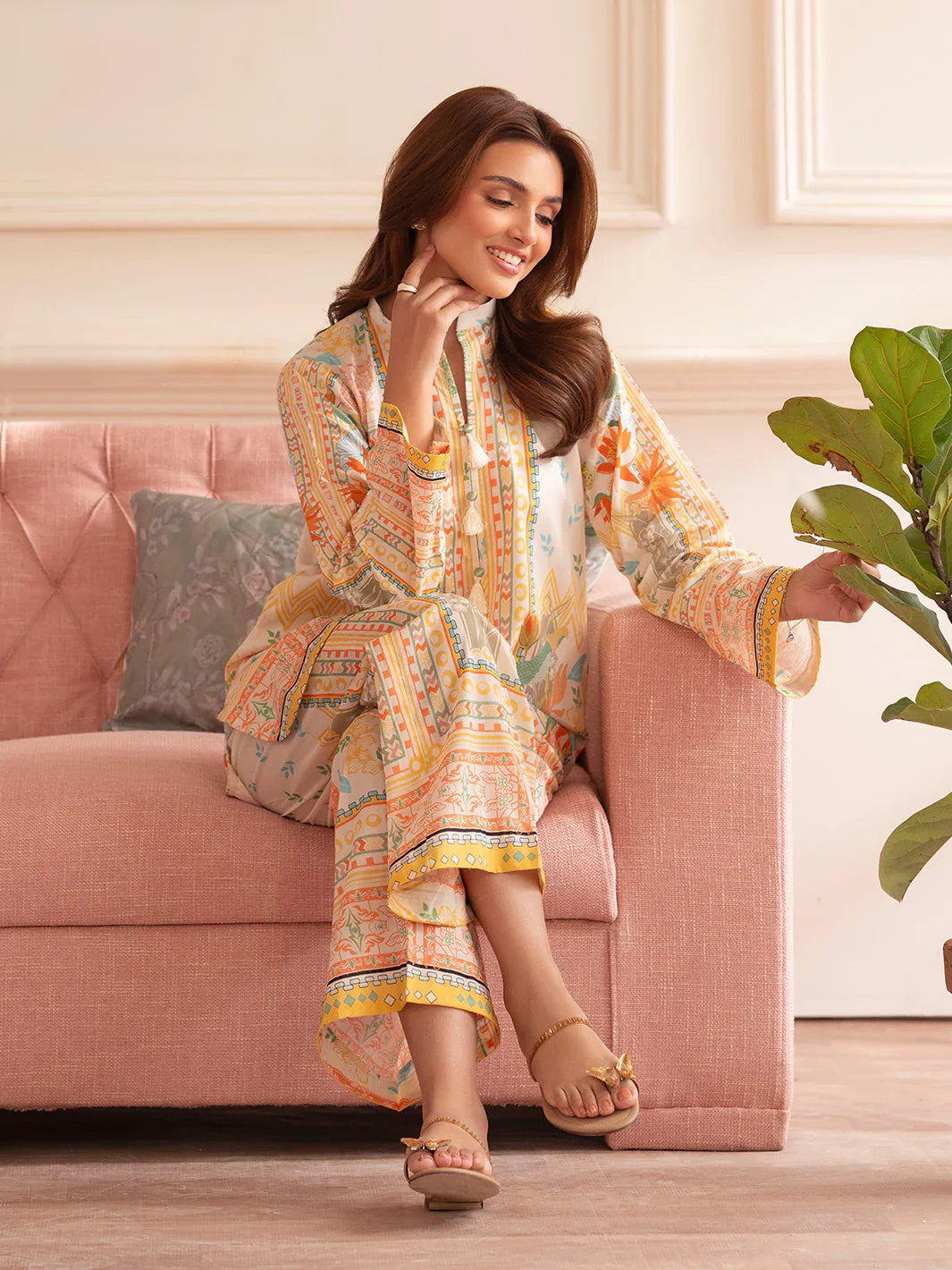 MAHNUR Digital Printed Co-Ords Set (Shirt & Trouser)