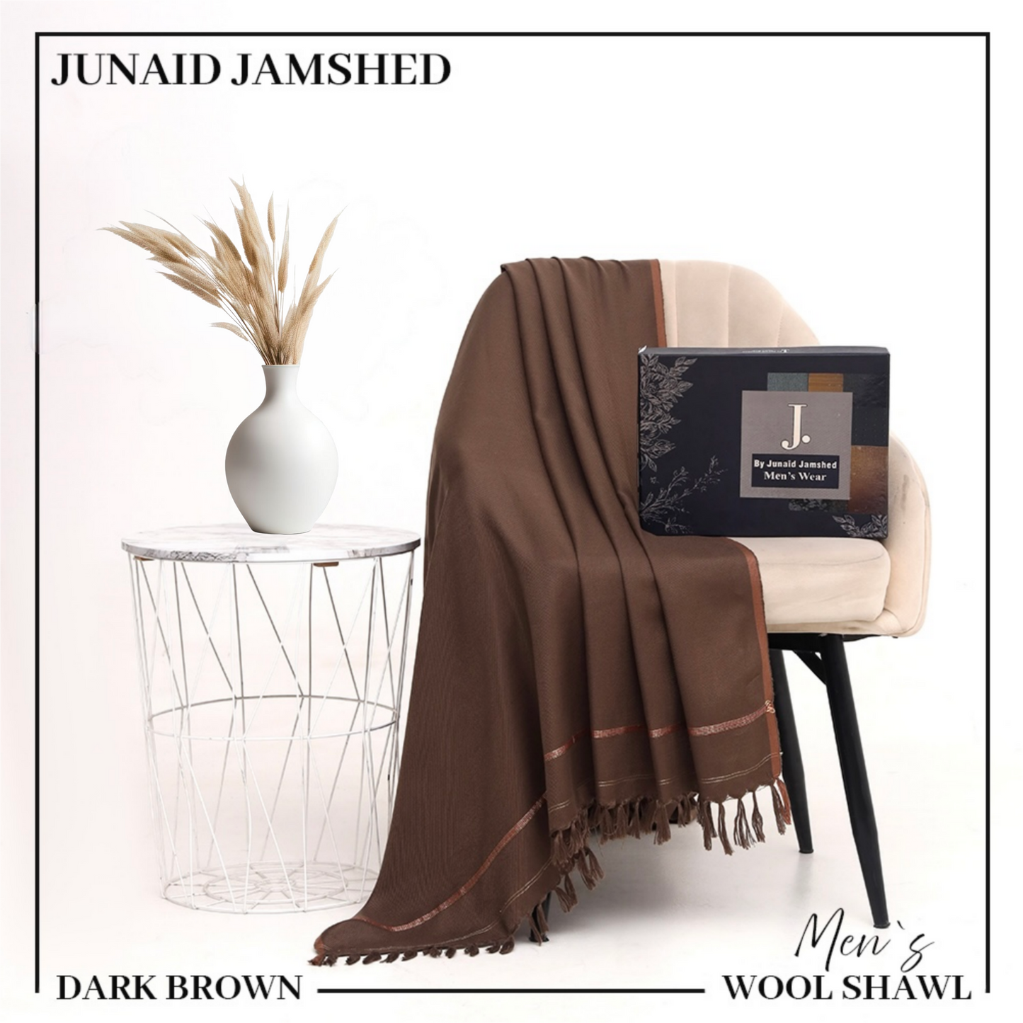 Jamshed Wool Shawl - Dark Brown