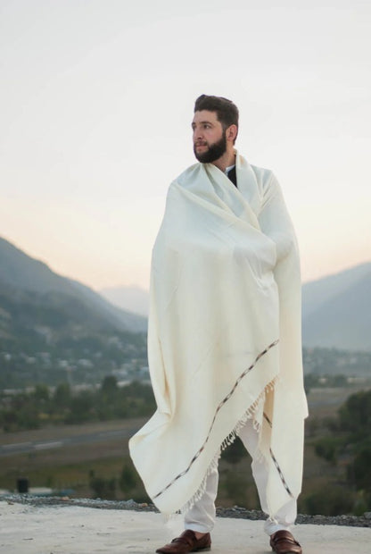 BOSKI COLOUR PASHMINA WOOLEN SHAWL FOR MEN LIGHT-WEIGHT
