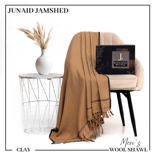 Junaid Jamshed Wool Shawl - Clay