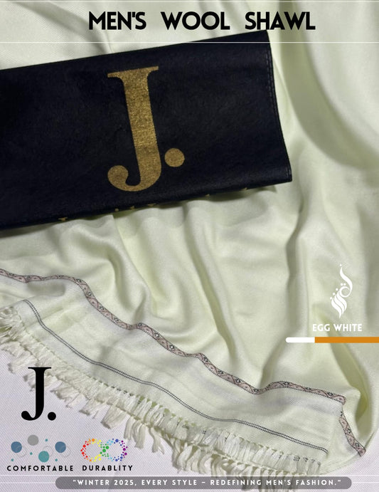 J. GENTS WOOL SHAWL EGG WHITE