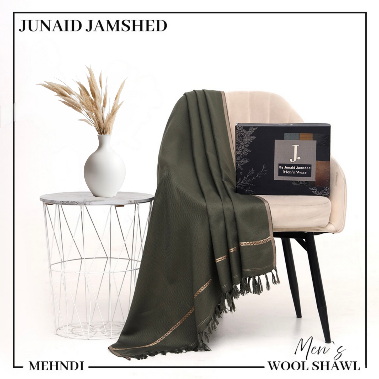 Junaid Jamshed Wool Shawl - Green